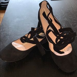 Lace up ballet slippers